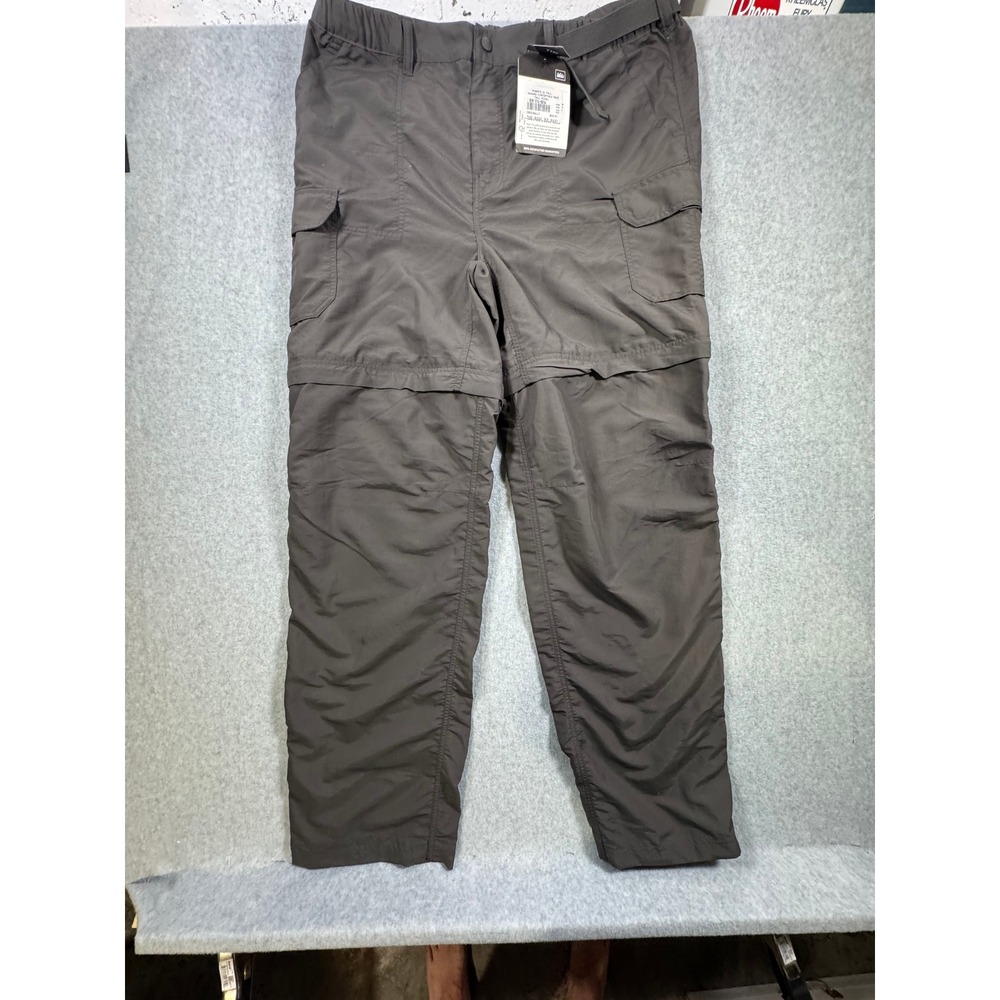 REI Sahara Convertible Hiking Pants Womens 16‎ Tall Coal Grey Zip Off Cargo New